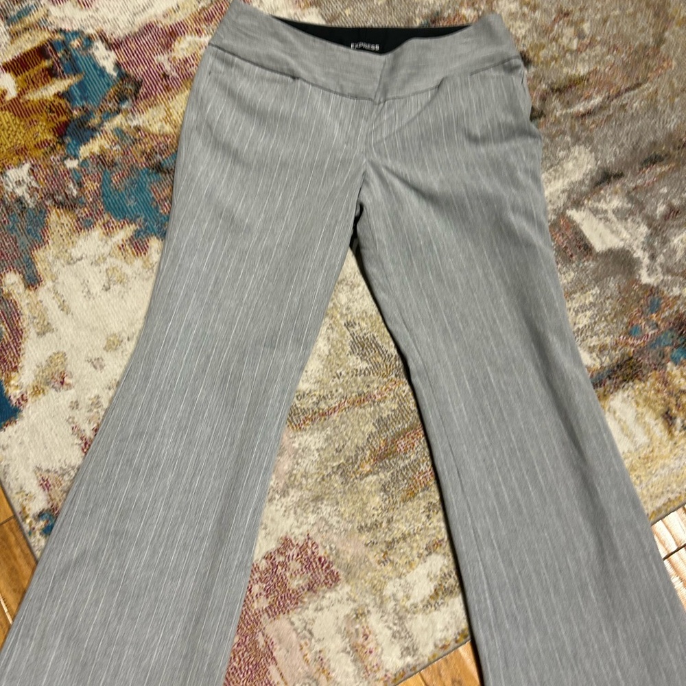 Express Editor Gray Pinstripe Women's Pants 8Short
